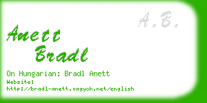 anett bradl business card